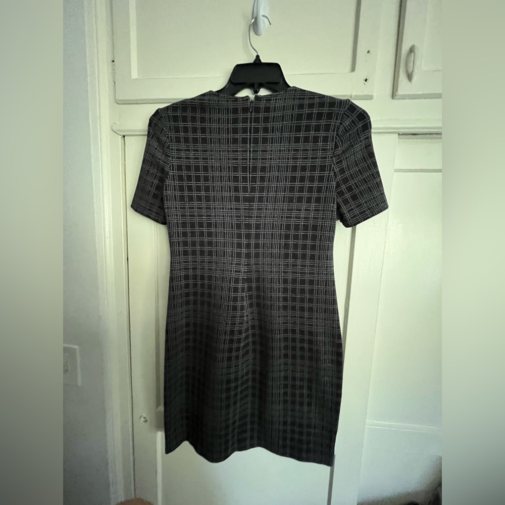 Theory Rijik Black Structured Knit Pattern Dress … - image 2